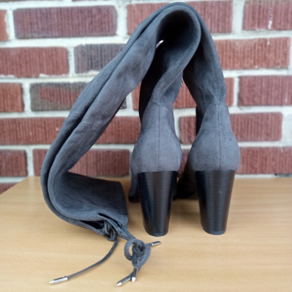 NWT Marc Fisher Ltd. 'Arletta' Over-the-Knee Pointy Toe Boots in Charcoal Grey - Picture 10 of 11